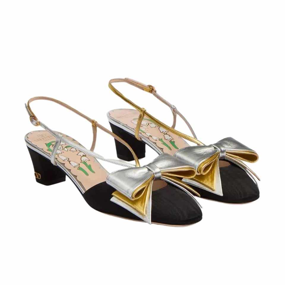 Valentino Bowow Slingback Pumps Black 6W2S0Lb6Qlj R1V view 2