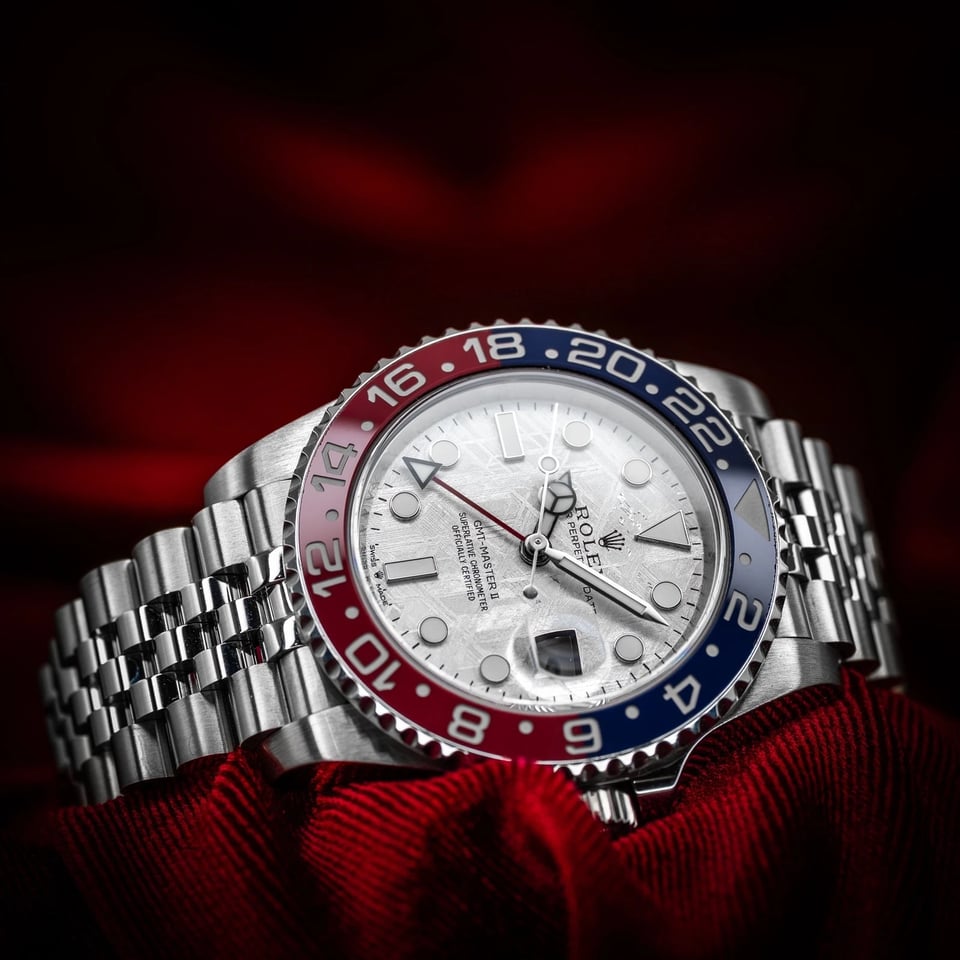 [SUPER CLONE] Rolex GMT-Master II Meteorite Pepsi Jubilee Stainless Steel 116710LN view 3