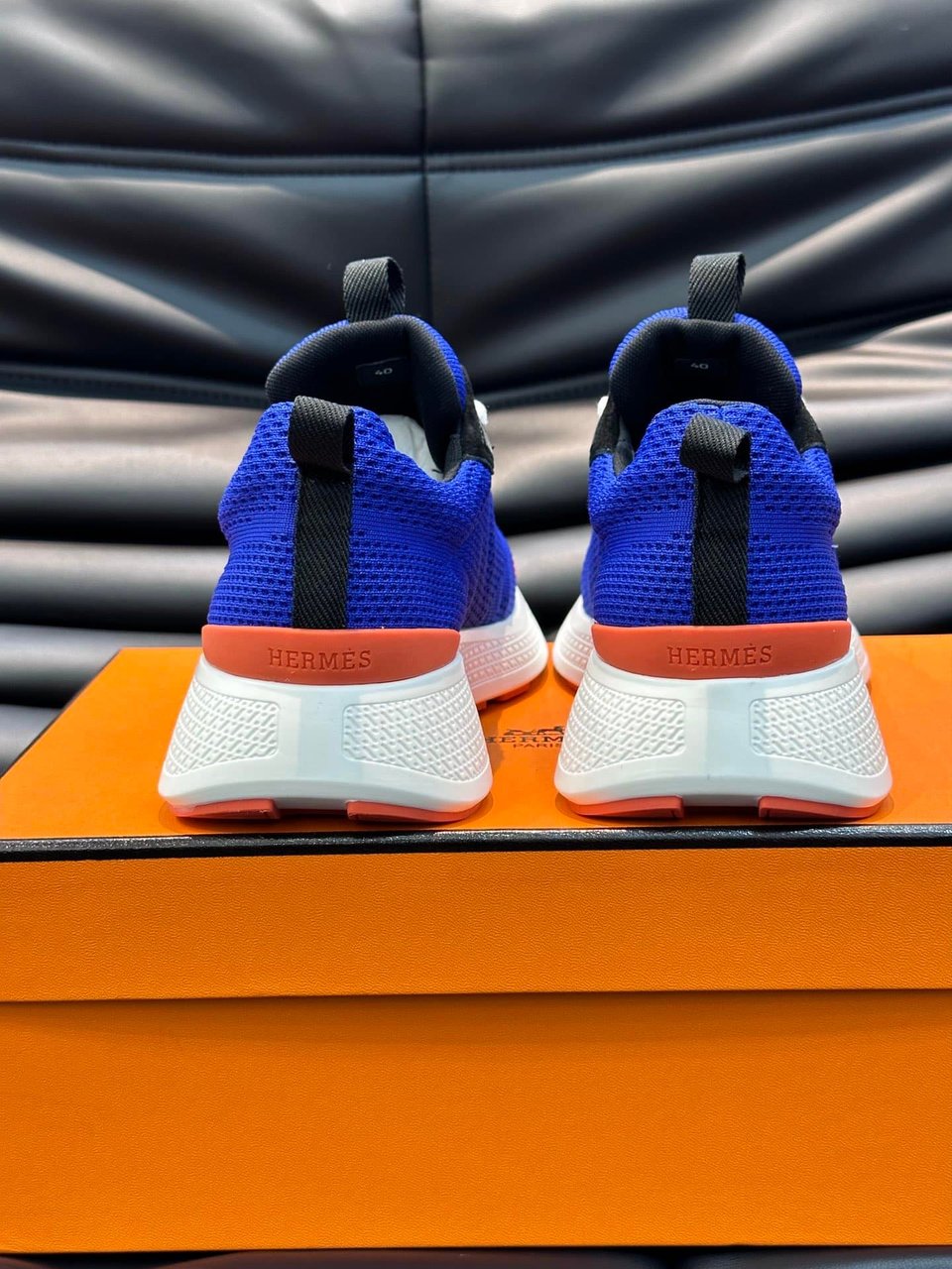 Hermes Heros Sneaker Blue Orange H232985Zh7T400 view 5