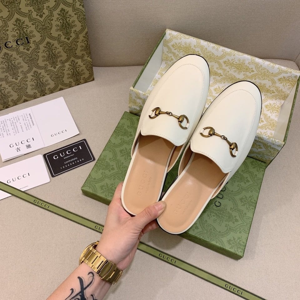 Gucci Princetown Leather Slipper White view 7