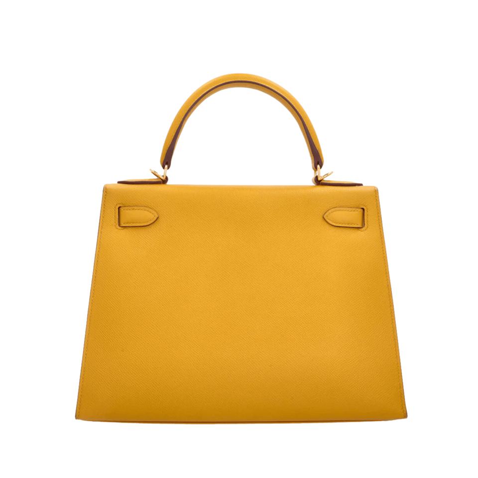 Hermes Kelly 28 Bag In Jaune Ambre Leather For Women 28cm/11in view 4