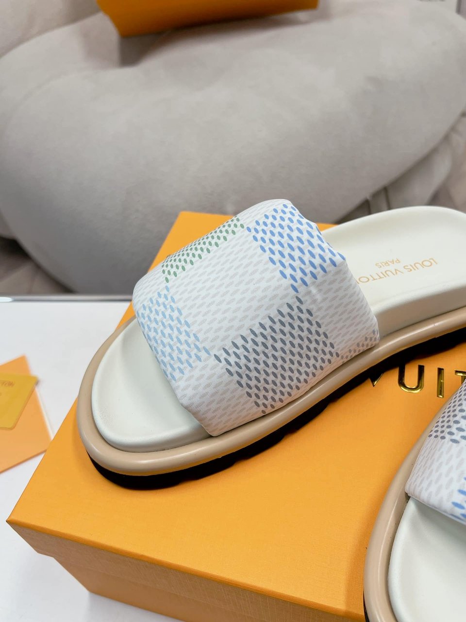 Louis Vuitton Pool Pillow Flat Comfort Mule Sandals Light Blue 1Actwm view 4