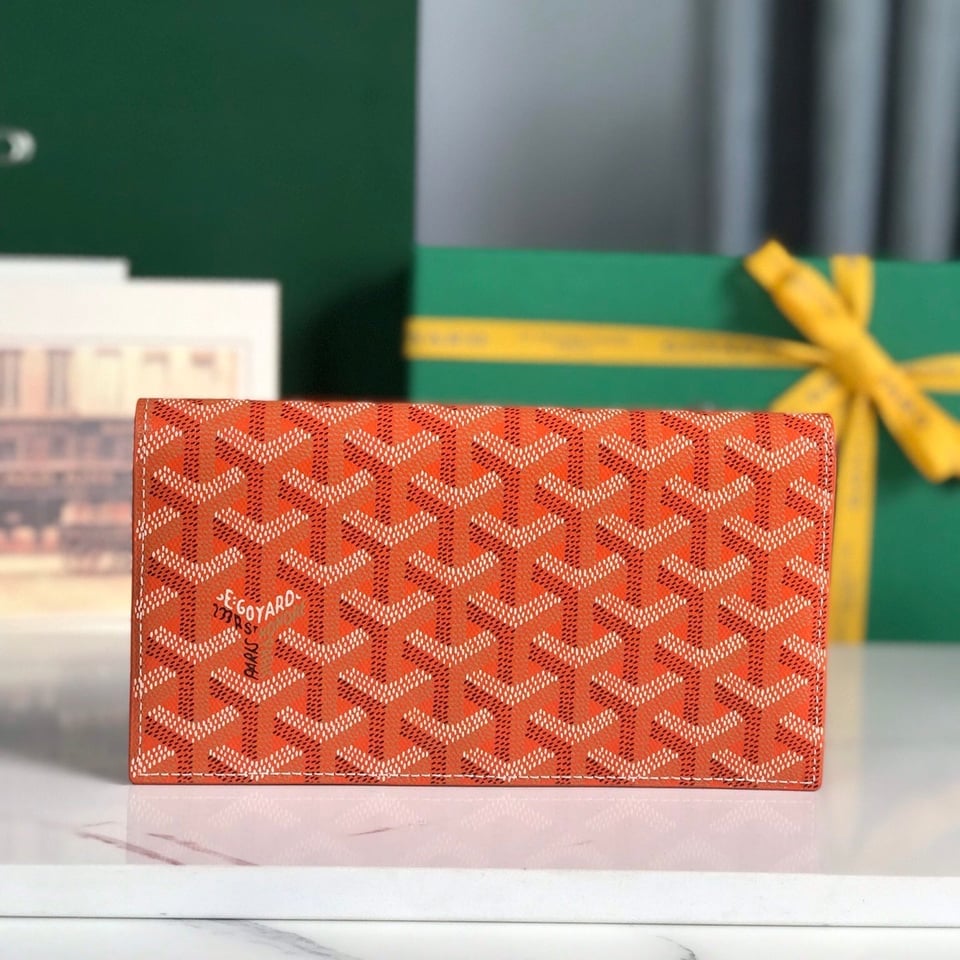 Goyard Richelieu Wallet 19 Cm Orange Goyardine Canvas