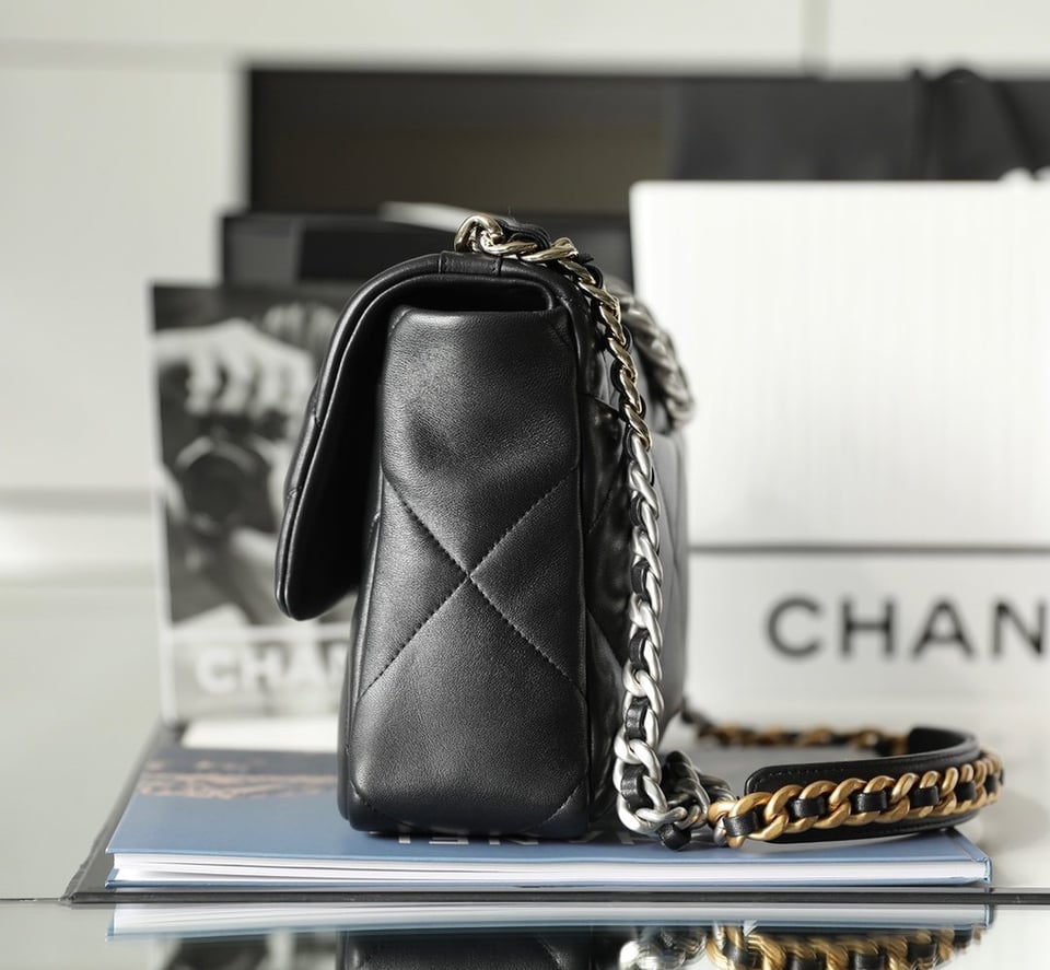 Chanel 19 Flap Bag Black 30cm view 9