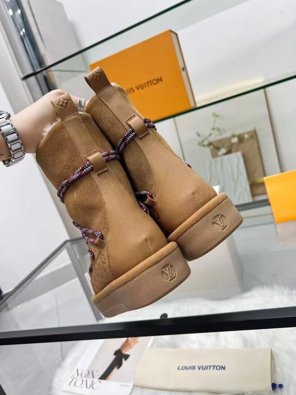 Louis Vuitton Aspen Platform Ankle Boot Beige 1Ac767 view 8