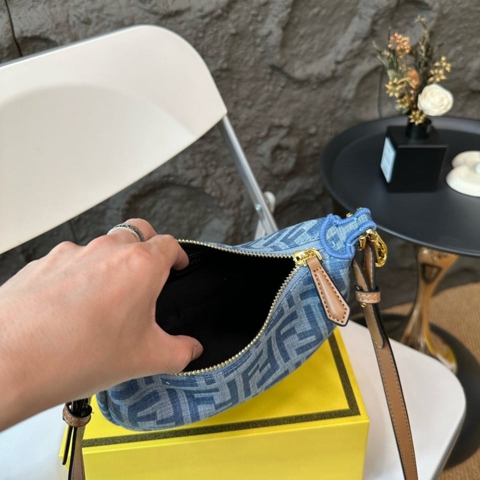 Fendi Fendigraphy Mini Bag Denim Blue Ff 20Cm view 7
