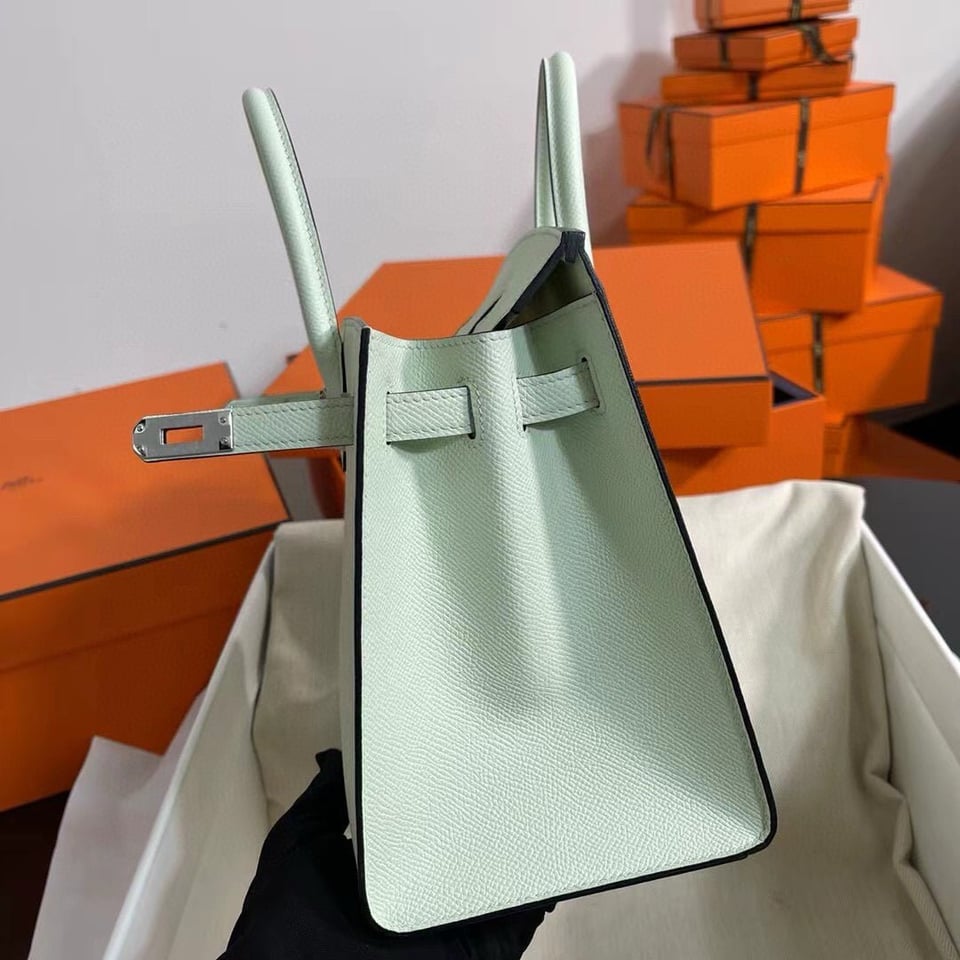 Hermes Birkin 25Cm Vert Fizz Togo Leather Silver Hardware view 10