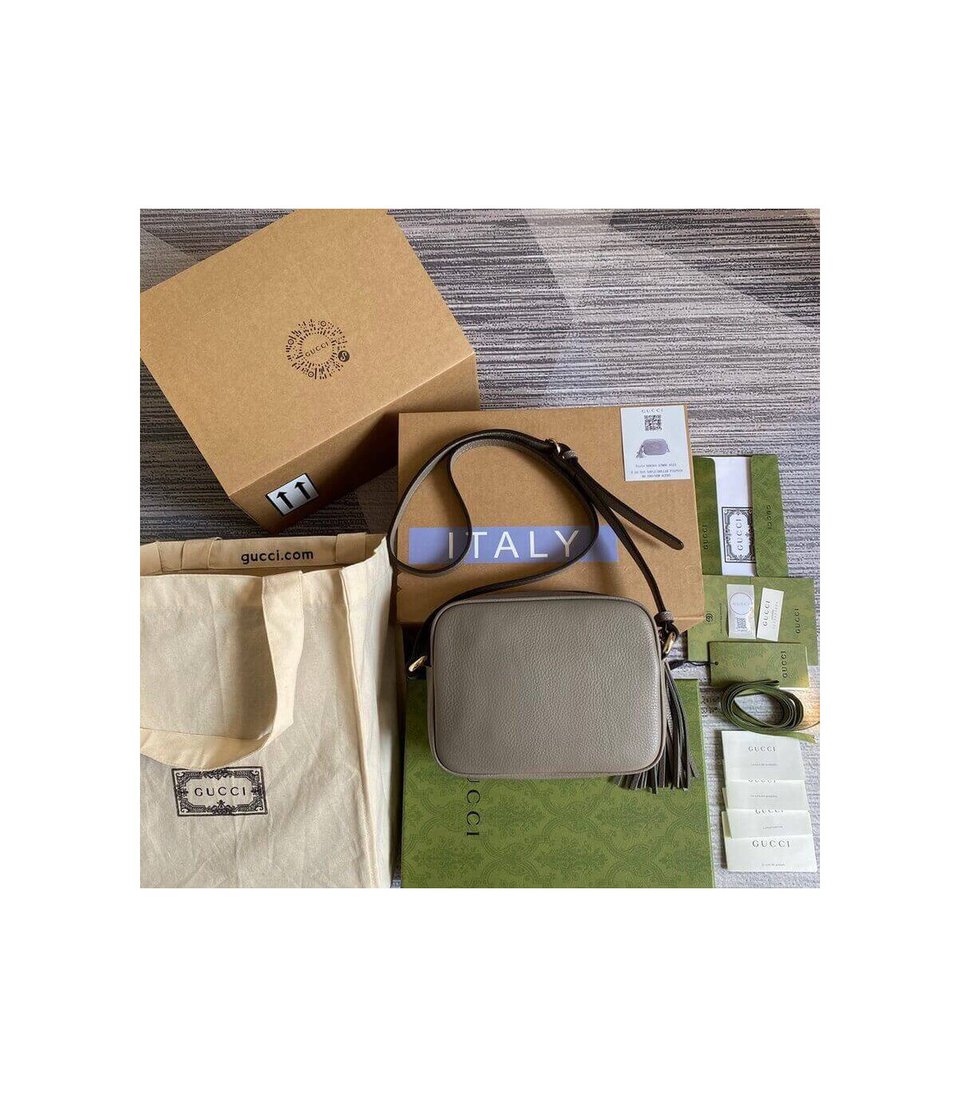 Gucci Soho Small Leather Disco Bag Grey view 4