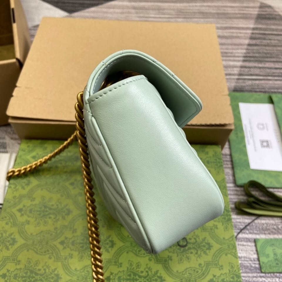 Gucci GG Marmont Matelasse Mini Bag Pale Green view 8