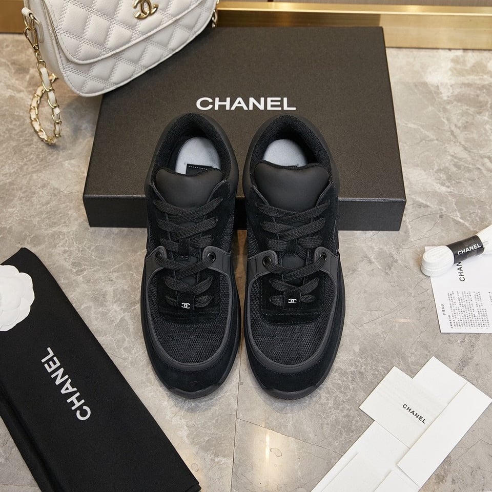 Chanel Cc Logo Sneaker Black G34361 Y53536 94305 view 7