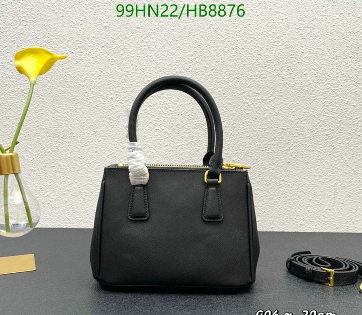 Prada Galleria Saffiano Leather Mini Bag Black 20Cm view 3