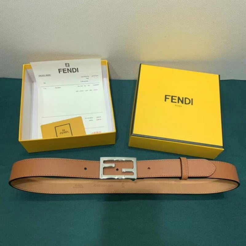 Fendi Baguette 30mm FF Buckle Belt 8C05311 Light Brown view 6