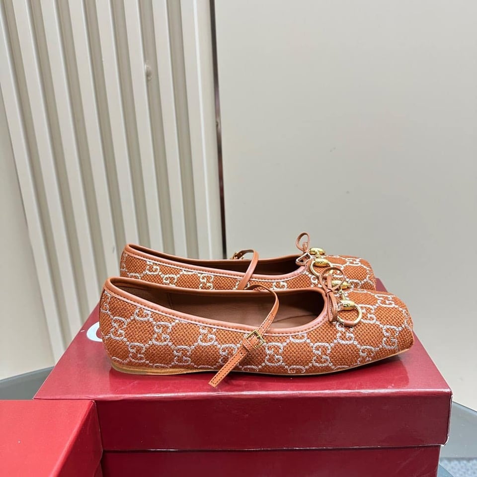 Gucci Women’S Horsebit Ballet Flat Orange view 9