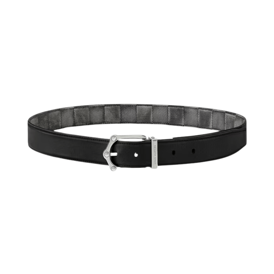Louis Vuitton LV Black Frog 30mm Reversible Men Belt M4378T view 4