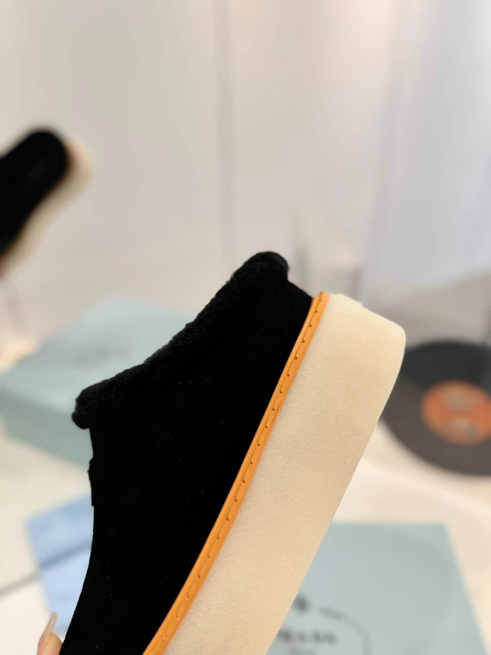 Prada Suede Mules Black view 8