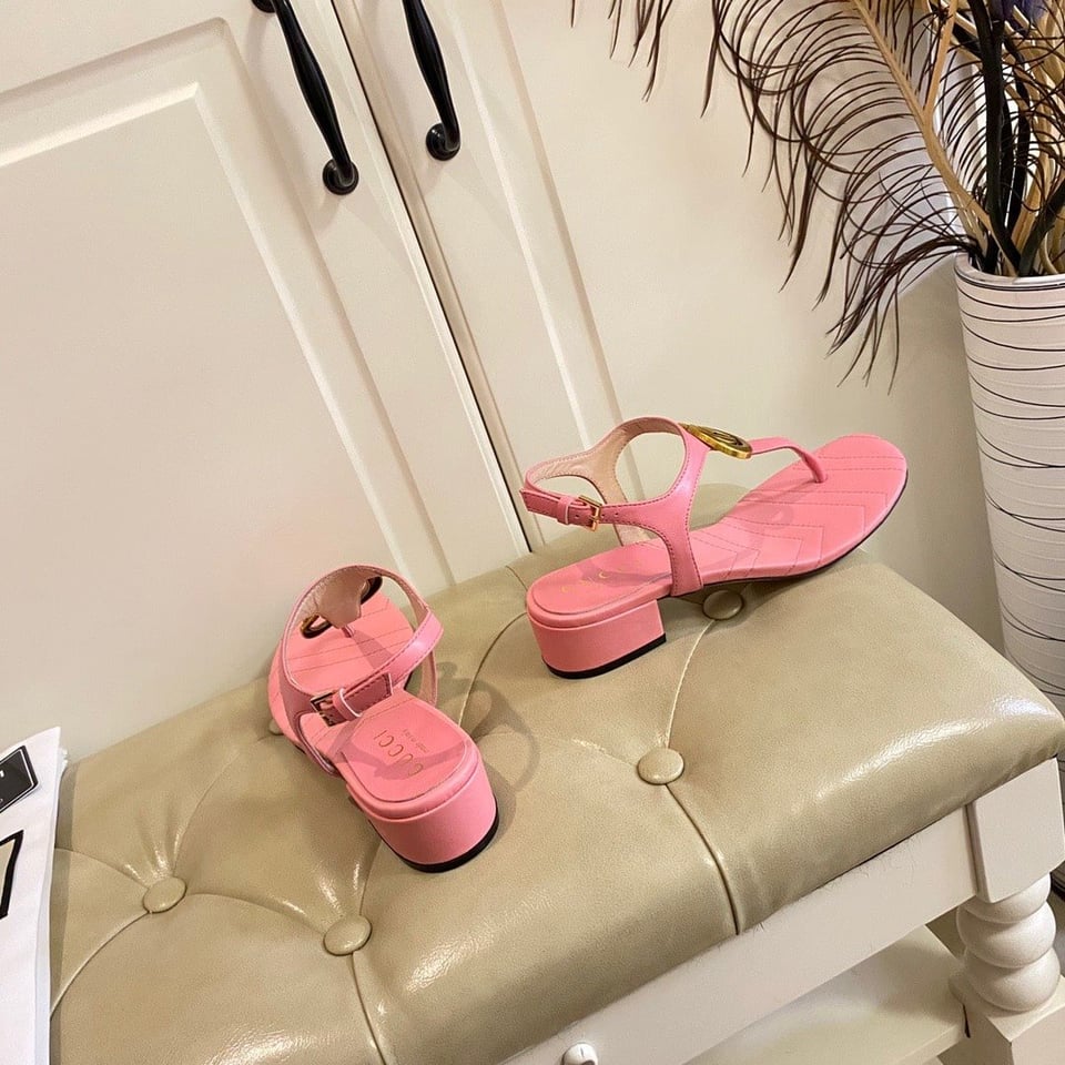 Gucci Double G Sandal Leather Pastel Pink 674840 Bko00 5815 view 4