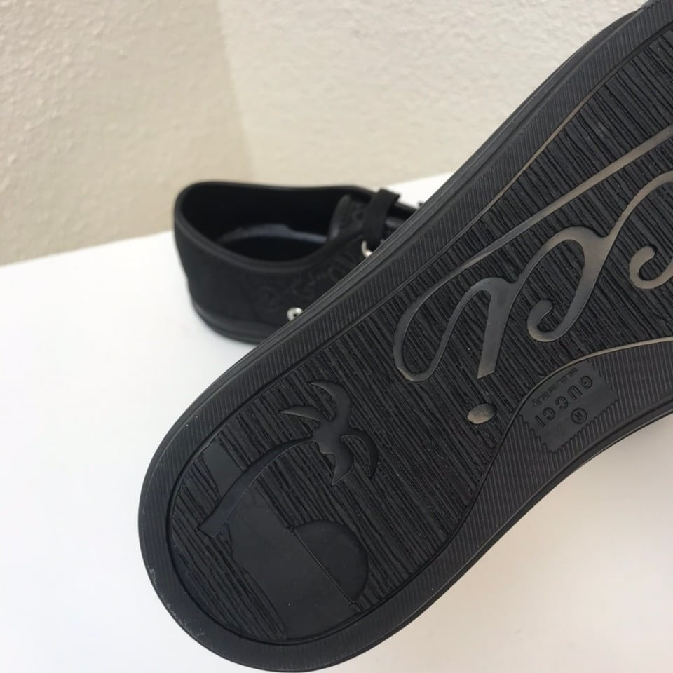 Gucci Women’S Leather Top Sneaker Black view 7