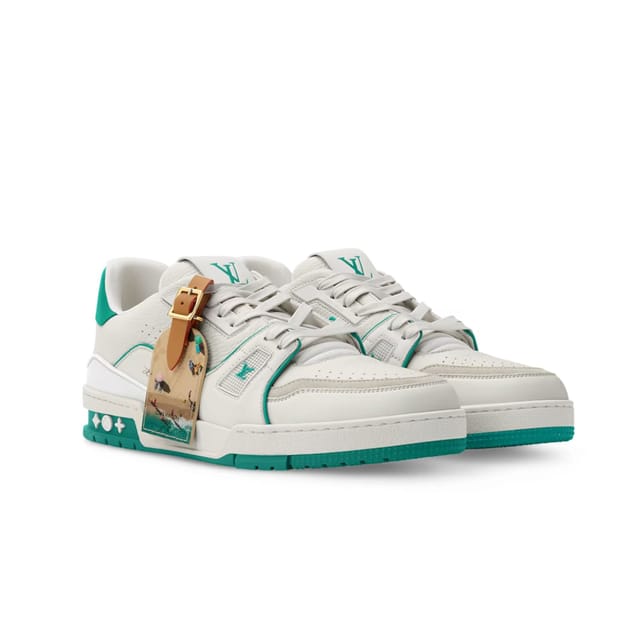 Louis Vuitton Trainer Sneakers Blue Calfskin With Grain 1AKRDQ