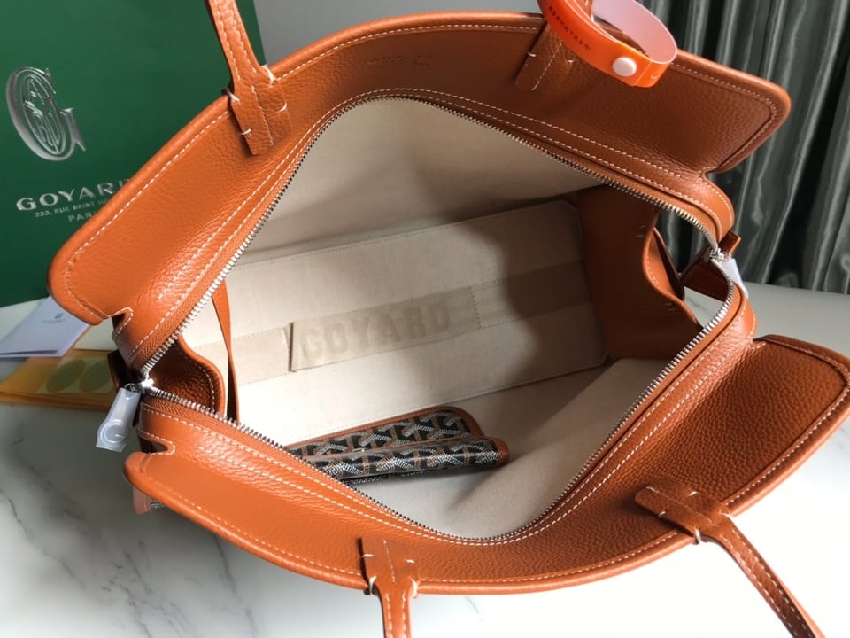 Goyard Hardy Pm Bag 40 Cm Black Goyardine Canvas And Tan Taurillon Leather Trim view 8