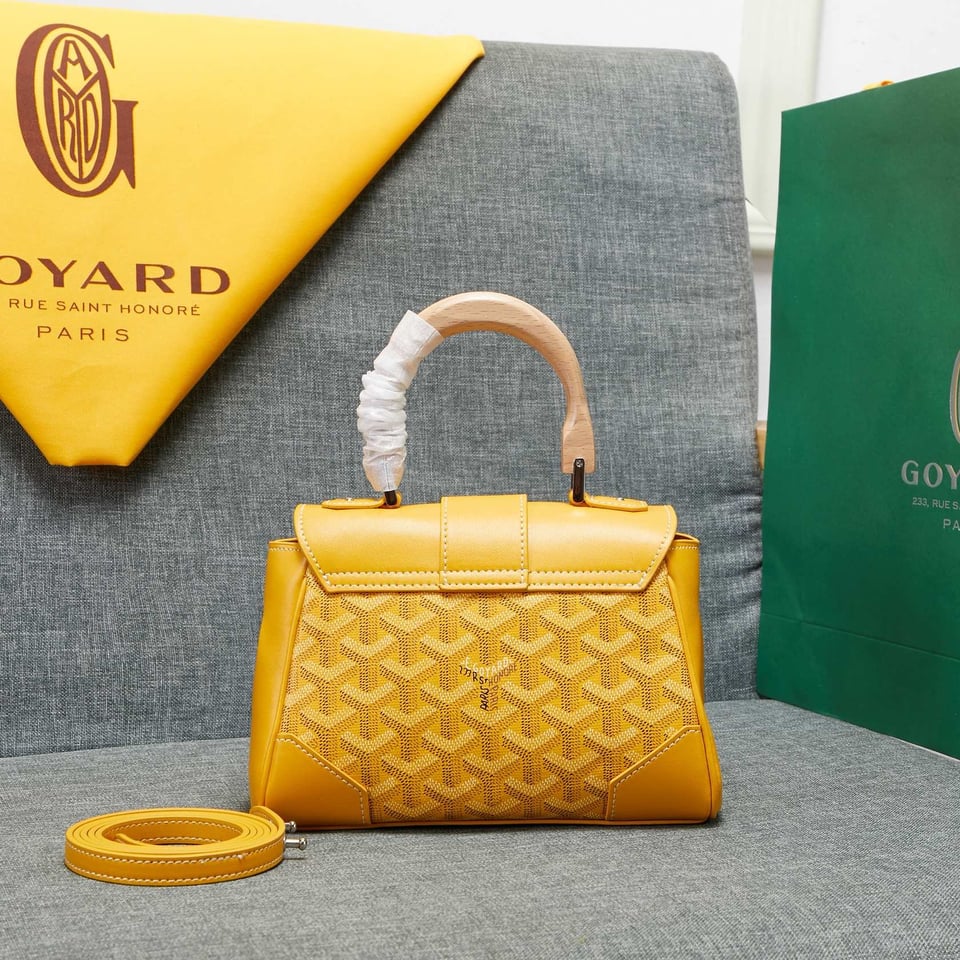 Goyard Saigon Souple Mini Bag Yellow Canvas 20cm view 3