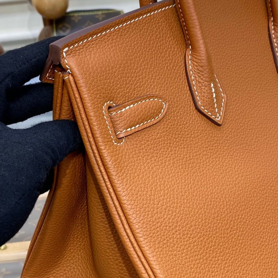 Hermes Birkin 30 Bag Brown Gold Hardware Togo Leather view 9
