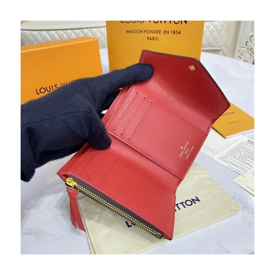Louis Vuitton Monogram Canvas Victorine Wallet Red view 8