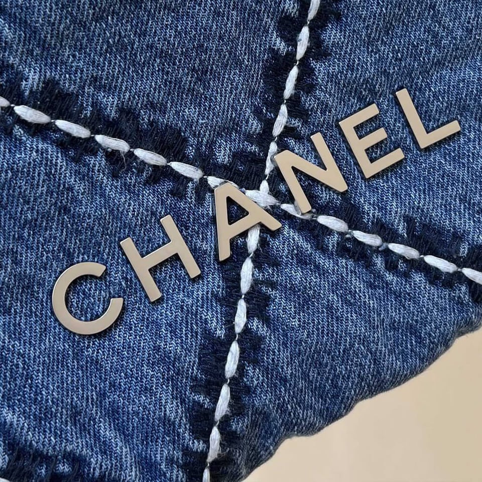 Chanel 22 Mini Handbag in Stitched Denim view 13