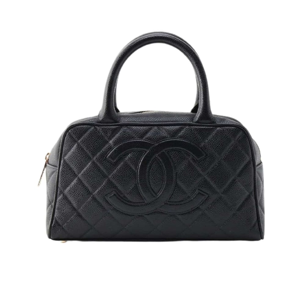 Chanel Quilted Caviar Small Bowler Satchel Black 25Cm/9.8in view 2