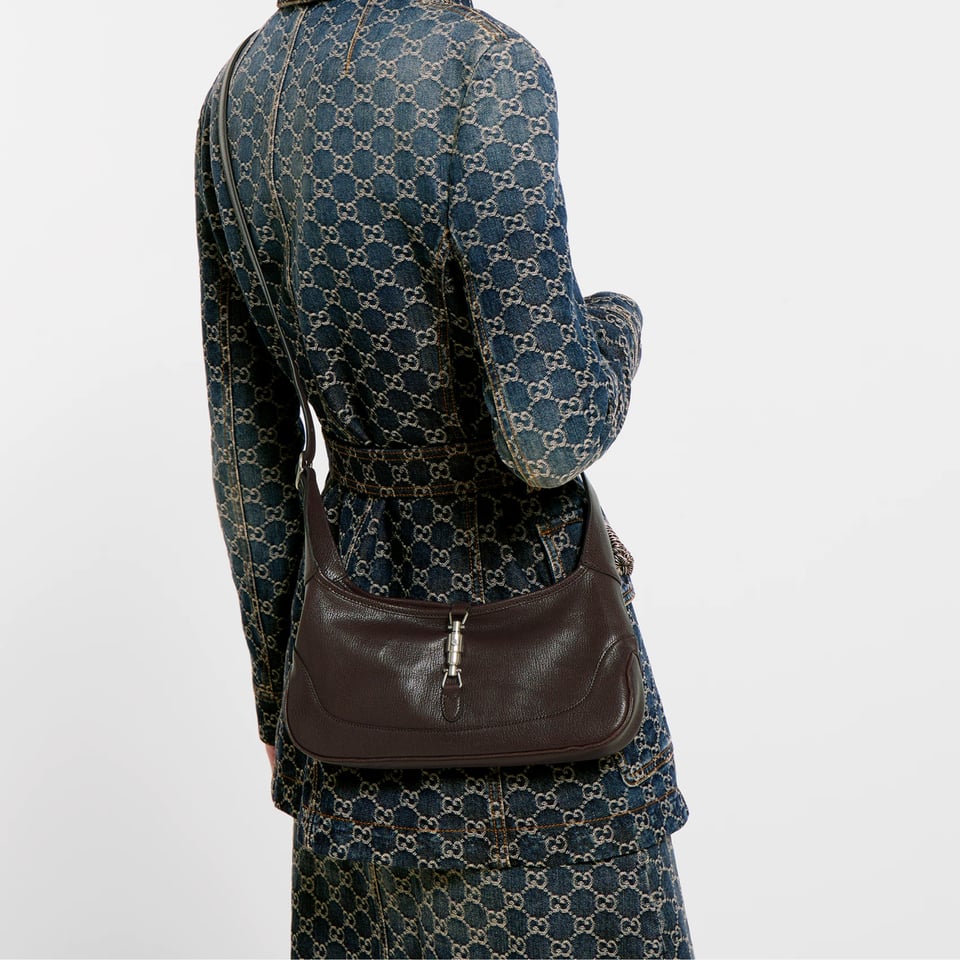 Gucci Jackie Slim Medium Shoulder Bag 28cm/11in Dark Brown ‎863137 view 2