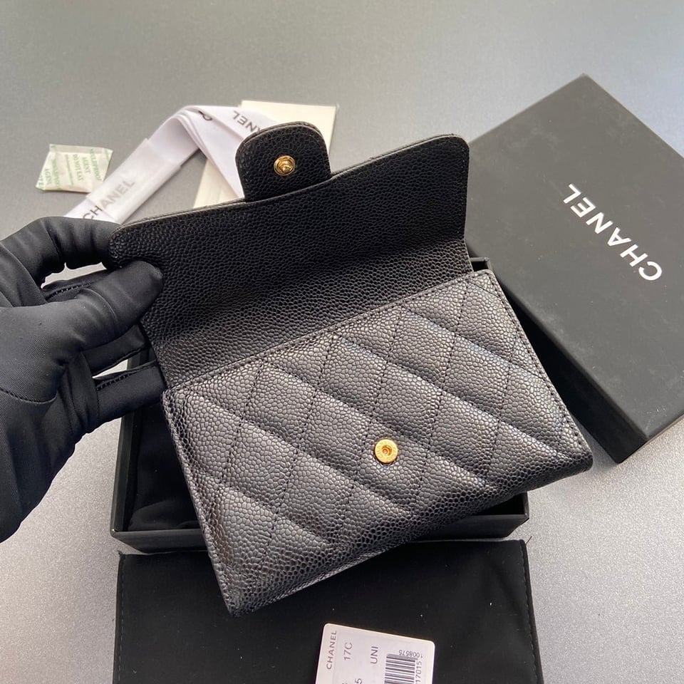 Chanel Wallet 15Cm Black Caviar Gold Hardware view 5