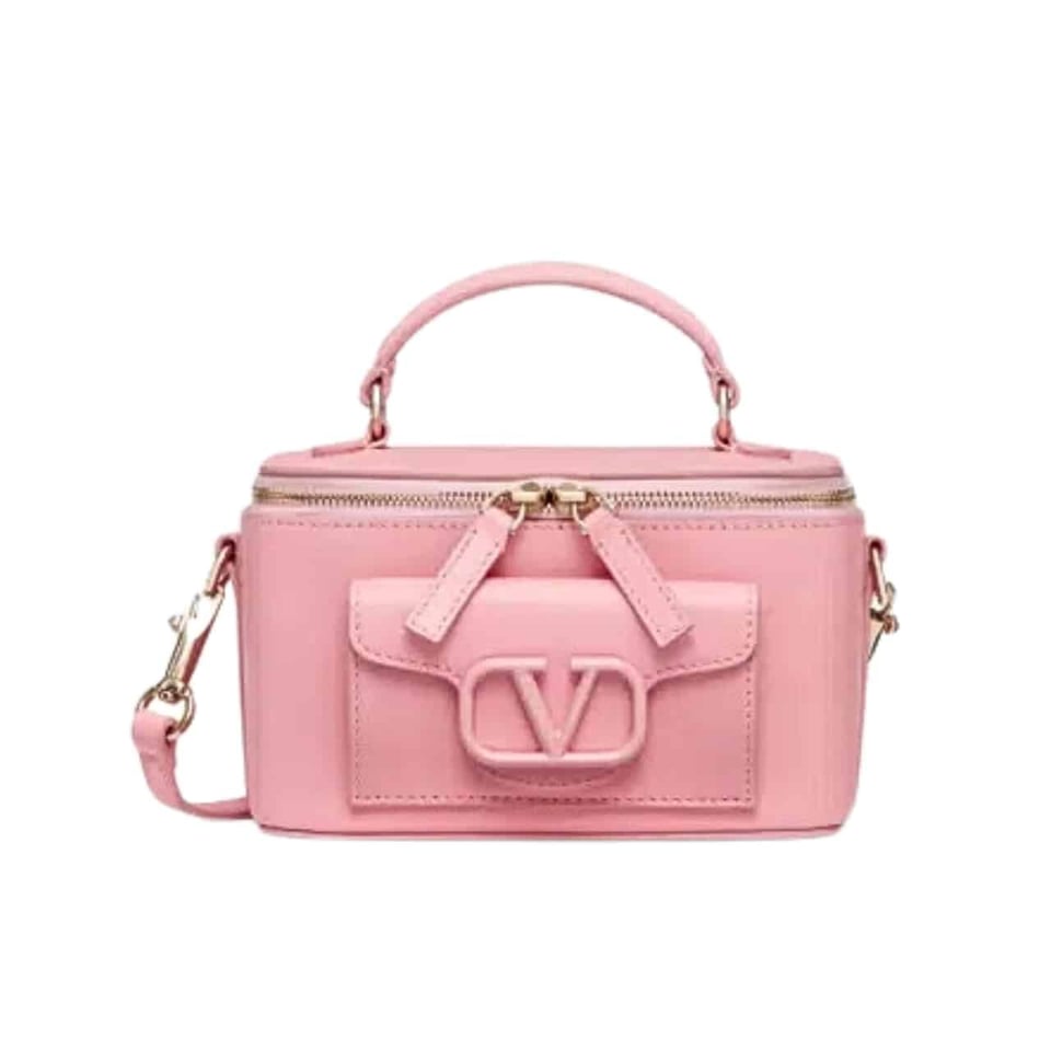 Valentino Mini Garavani Locò Handbag In Calfskin Pink 22Cm 4W2P0Z86Nht Zqq view 2