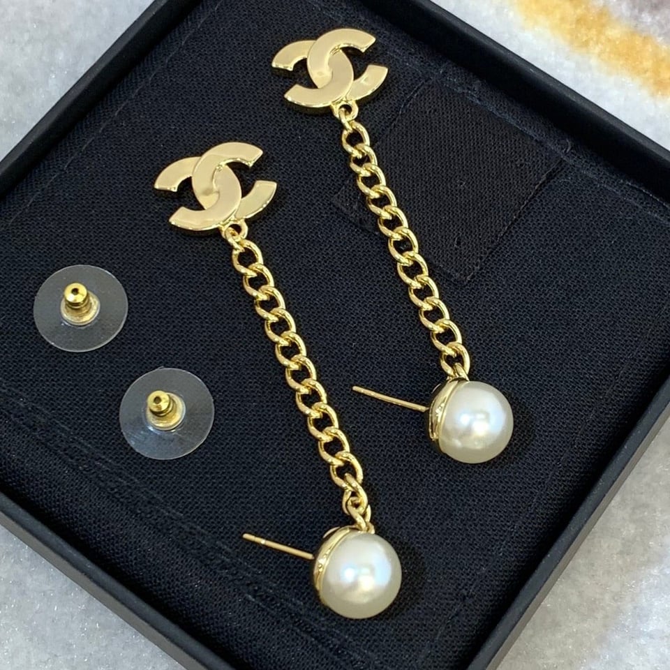Chanel Cc Gold Earrings view 2