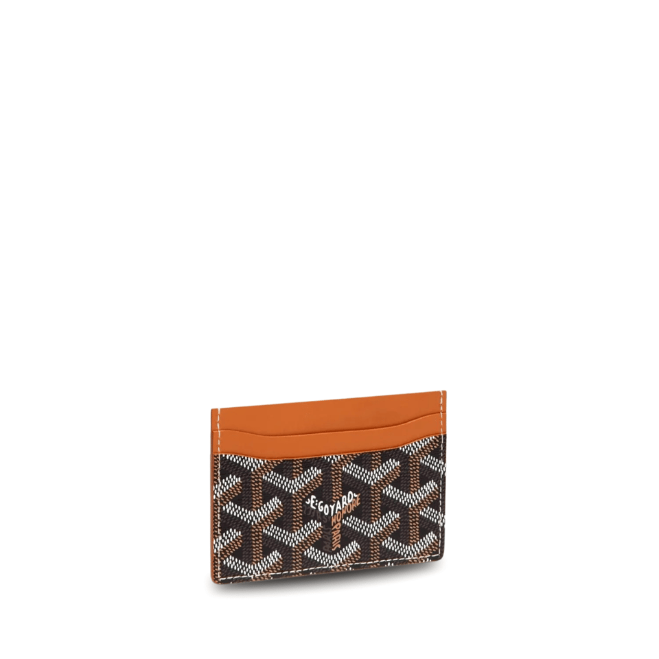 Goyard Saint-Sulpice Card Wallet 10 Cm Black Goyardine Canvas And Tan Calfskin view 2