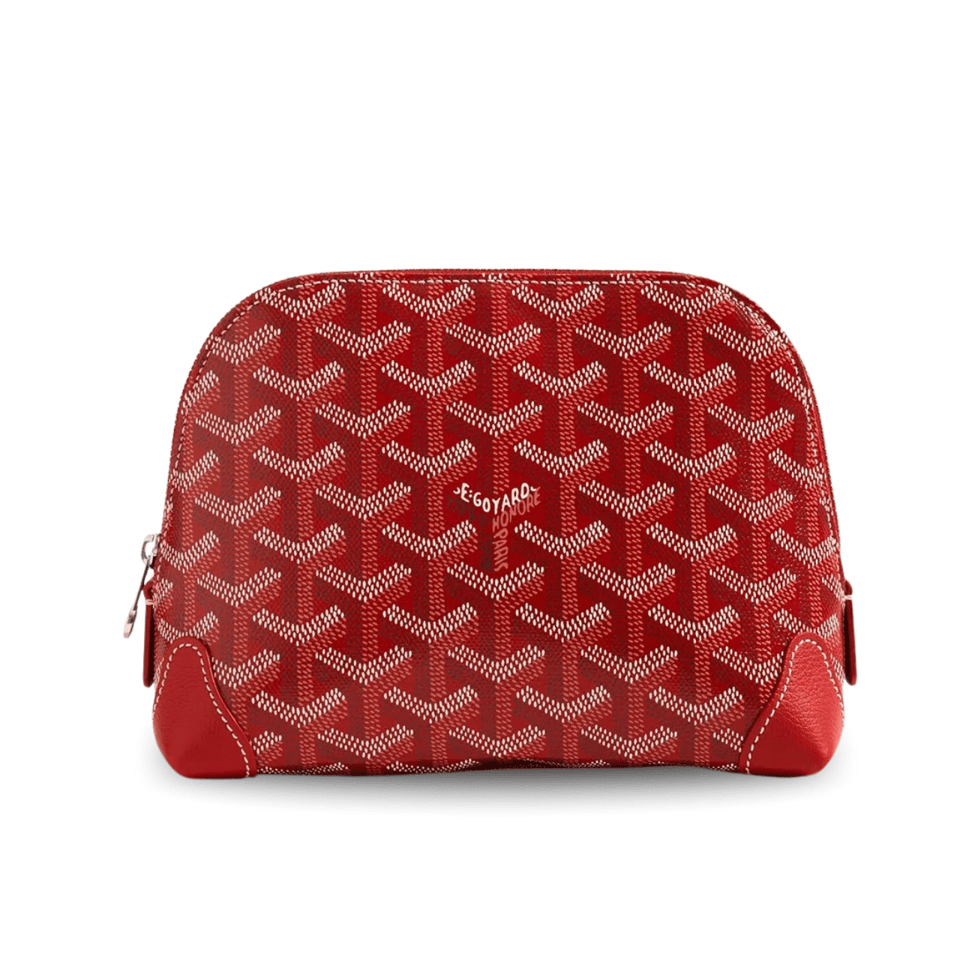 Goyard Vendôme Cosmetic Pouch 17 Cm Classic Red Goyardine Canvas And Calfskin Trim view 2