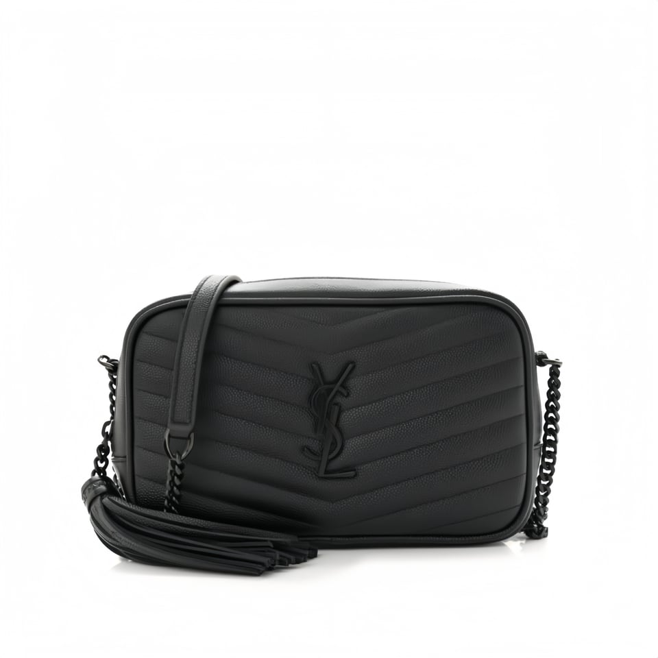 Saint Laurent Lou Camera Bag In Quilted Leather Black 18Cm