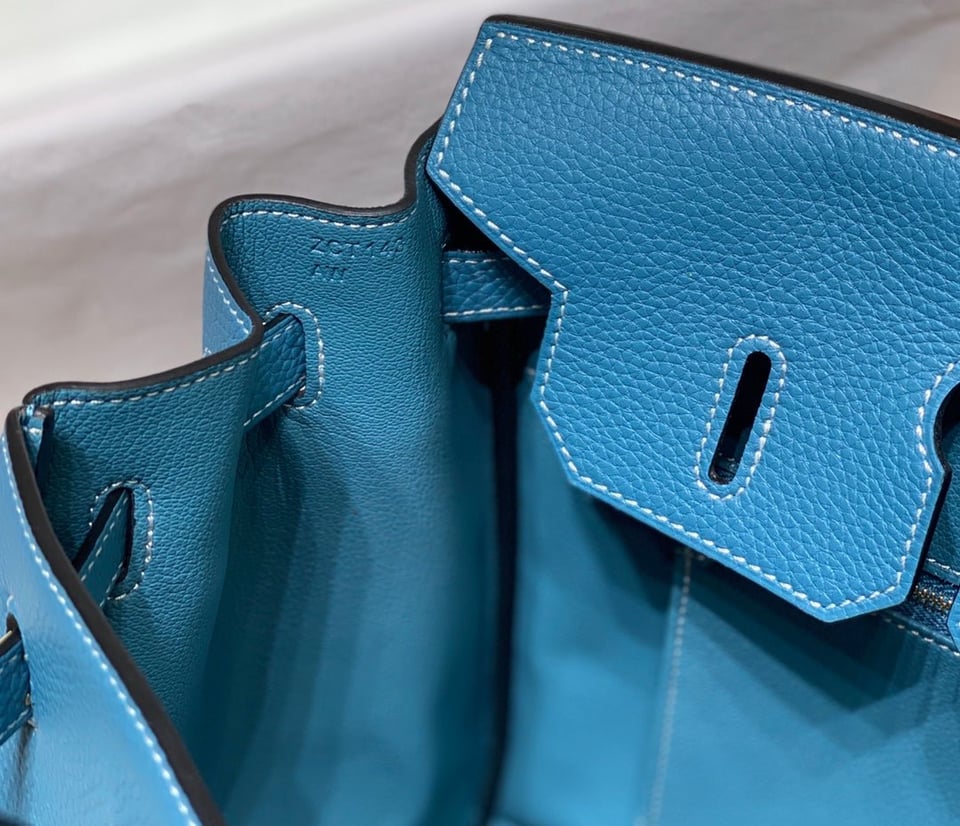 Hermes Birkin 35Cm Bag Cerulean Togo Gold Hardware view 10