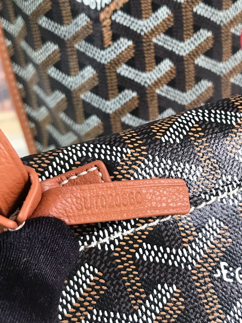 Goyard Anjou Mini Bag 20 Cm Tan Calfskin And Black Goyardine Canvas view 8