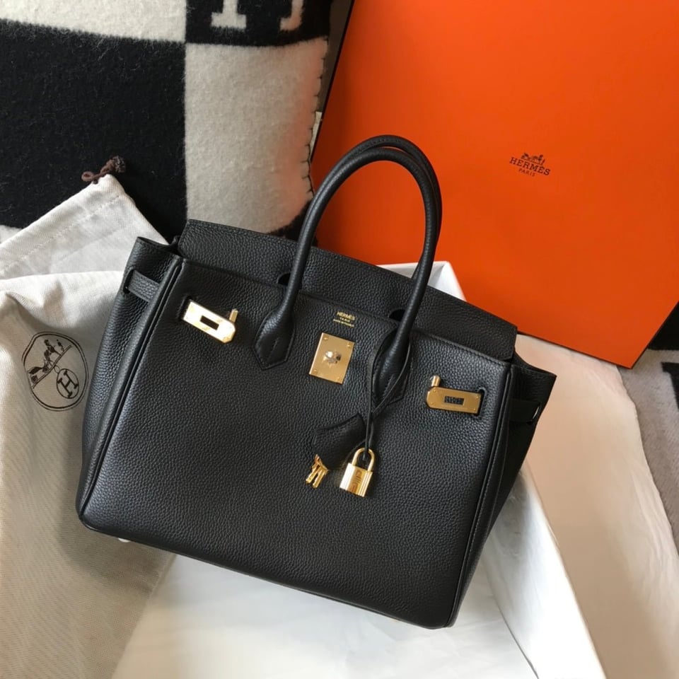 Hermes Birkin 30Cm Black Togo Leather Gold Hardware view 5