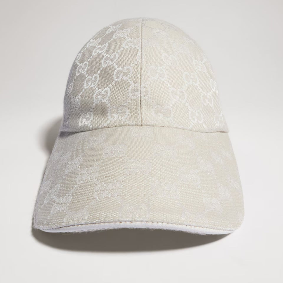 Gucci GG Cotton Canvas Baseball Hat Ivory ‎875733 3HBME 9577 view 3