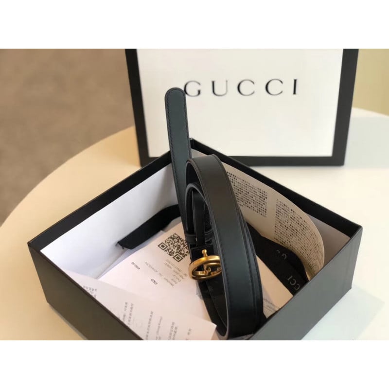 Gucci 20mm Leather Belt With Double G Buckle 409417 view 6