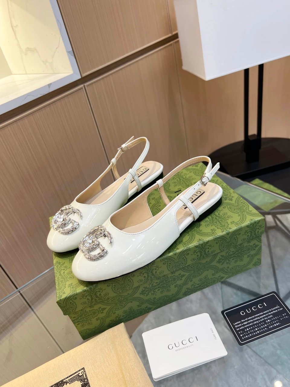 Gucci Gg Crystal Slingback White view 7