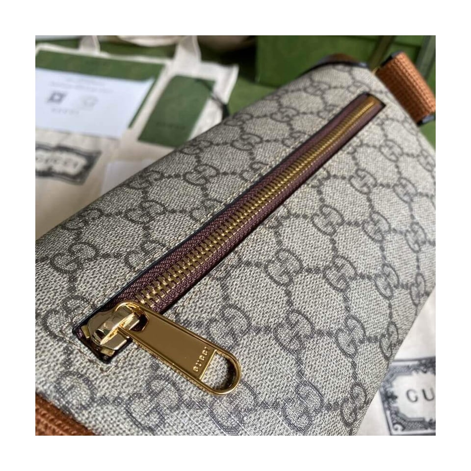 Gucci Belt Bag with Interlocking G in Brown GG Supreme view 11