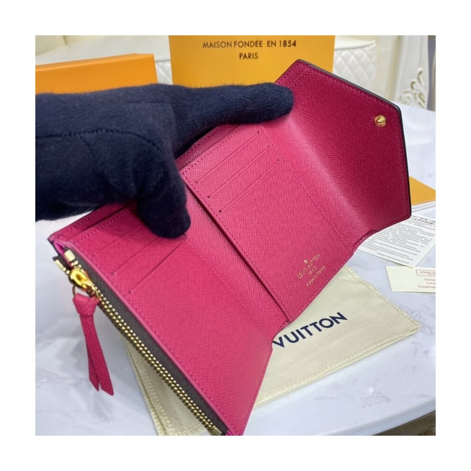 Louis Vuitton Monogram Canvas Victorine Wallet Rose Red view 8