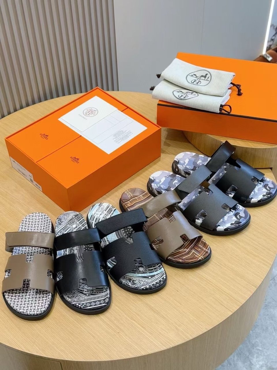 Hermès Black Leather Sandals- Shoes for Men view 11