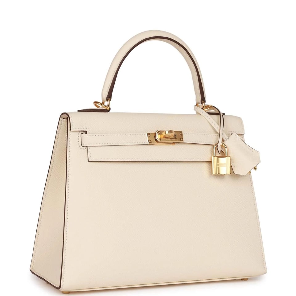 Hermes Kelly 25 Bag In Golden Nata Epsom Leather For Women 25cm/10in view 5