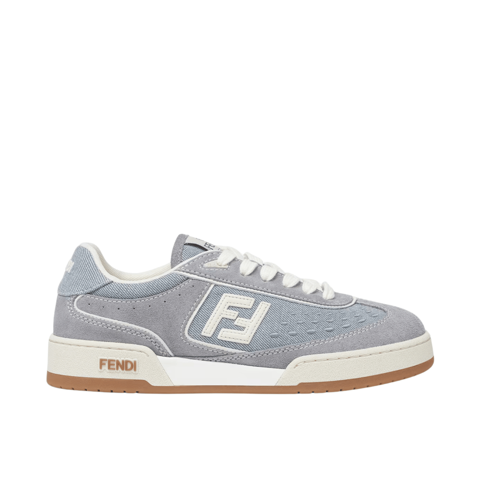 Fendi Match Denim Fabric And Suede Low Tops Light Blue 8E8670Asb3F1Sv1 view 2