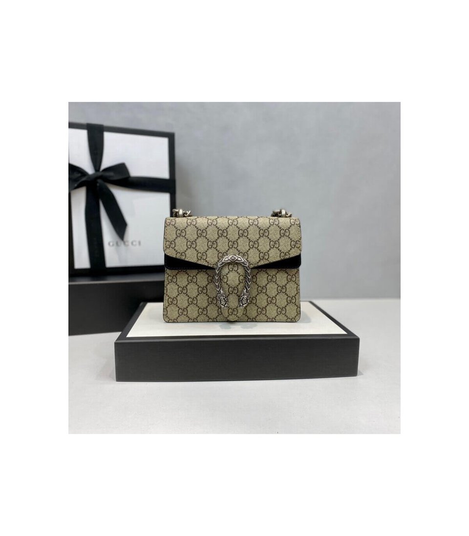 Gucci Dionysus GG Supreme Mini Bag Black 20cm view 5