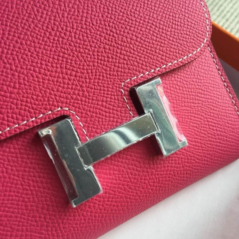 Hermès Epsom Calfskin Wallet with “H” Closure Pink 12.4cm view 5