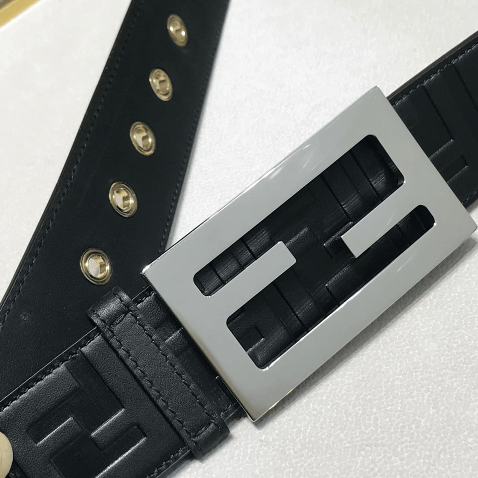 Fendi Silver Embossed 35mm Belt For Men view 6