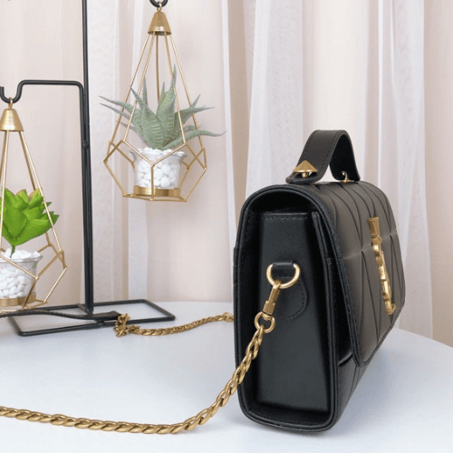 Saint Laurent Niki Chain Bag Purchase Leather Gold Hardware Black view 3